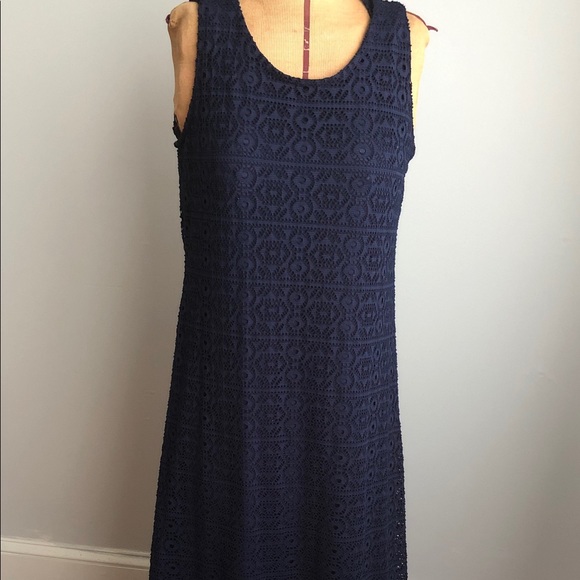 Navy Stretch Lace Maxi Dress, Size 8,10, Sleeveles - Picture 1 of 13